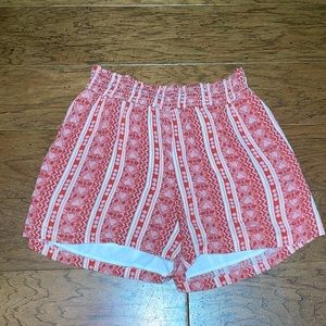 Knox Rose Summer Shorts Women's Size L Pull On Elastic Waist Red Multi